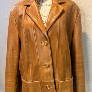 Monterey Bay Tan Leather Blazer
